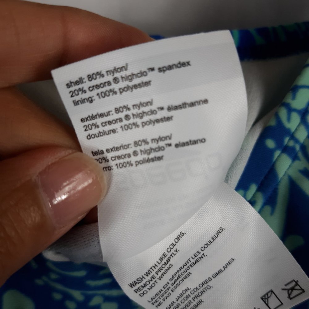 Speedo Blue Pineapple Pattern One Piece Swimsuit Size 10 - Picture 7 of 7